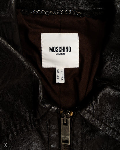 Moschino Jeans Good Luck Leather Jacket