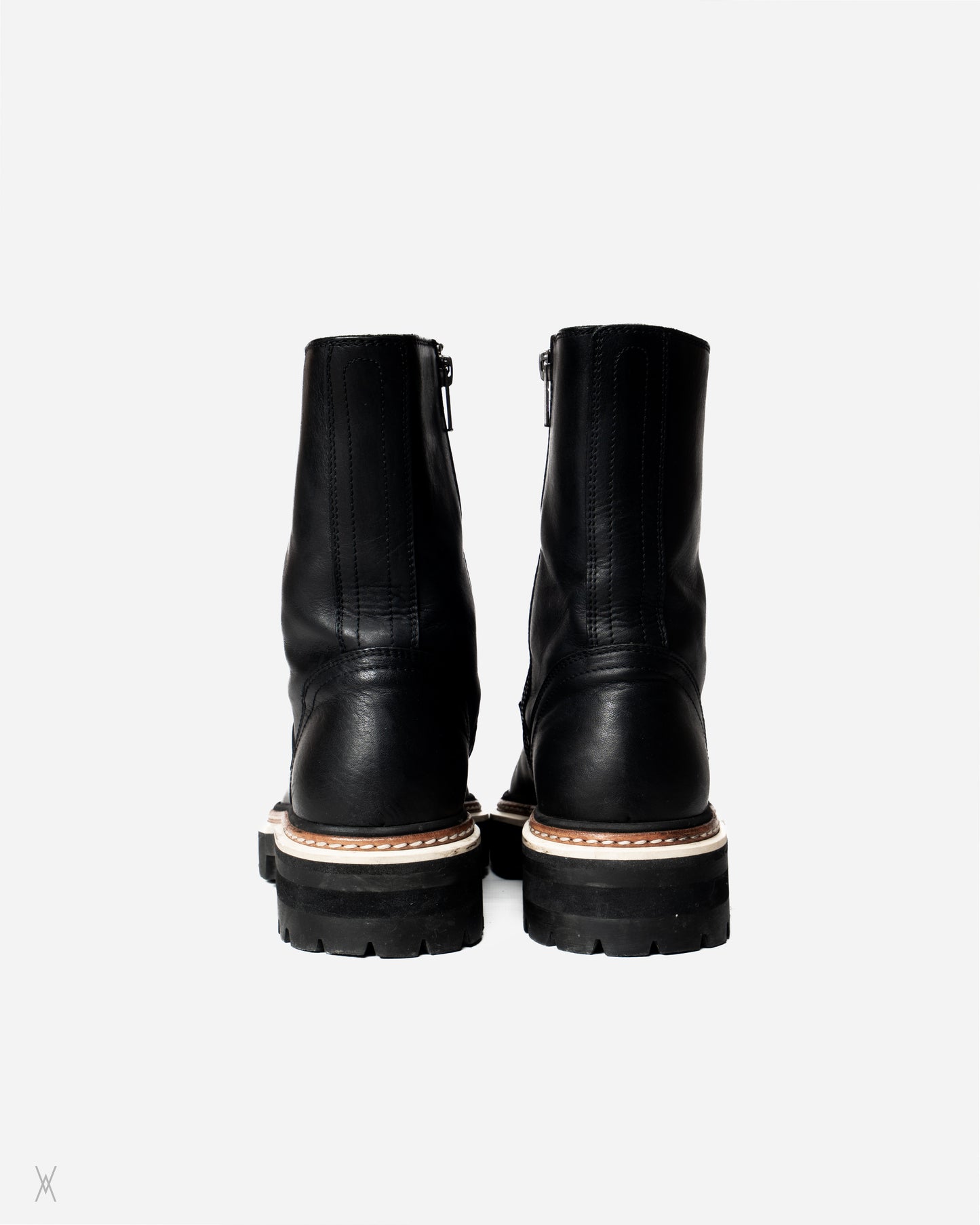 Leather lug sole boots