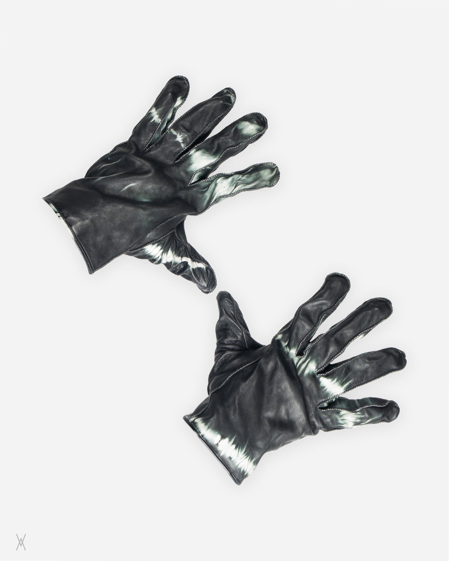Tie dye leather gloves AW14