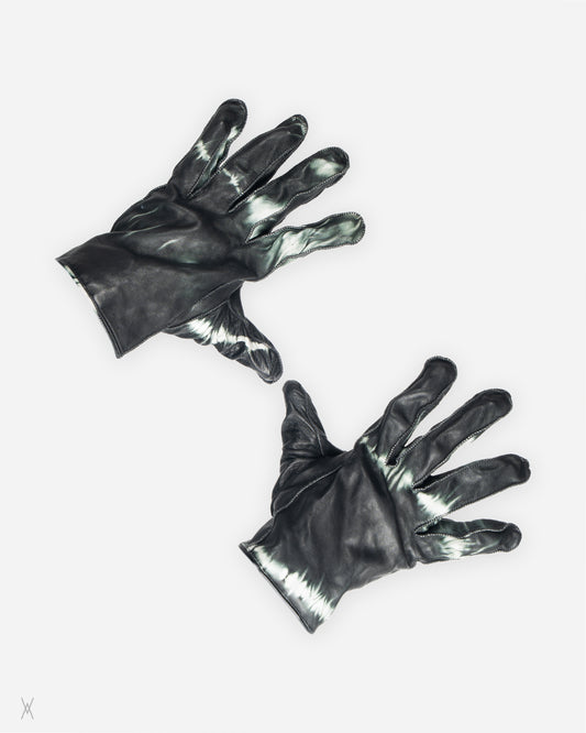 Tie dye leather gloves AW14