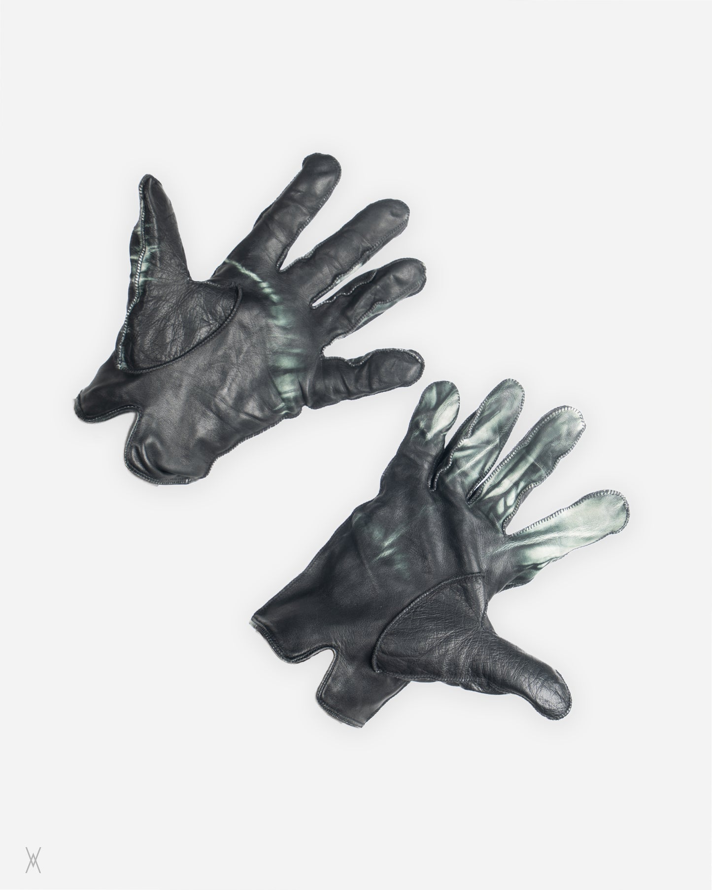 Tie dye leather gloves AW14