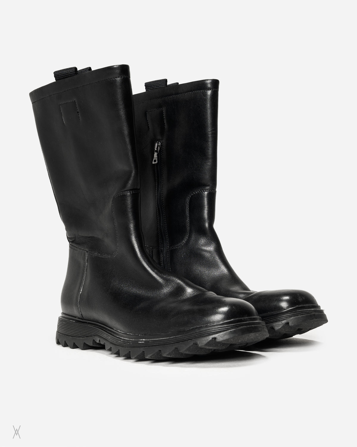 Prada Vintage Lug Sole Black Mid-Calf Boots / (10)