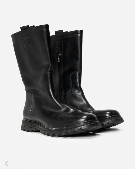 Prada Vintage Lug Sole Black Mid-Calf Boots / (10)