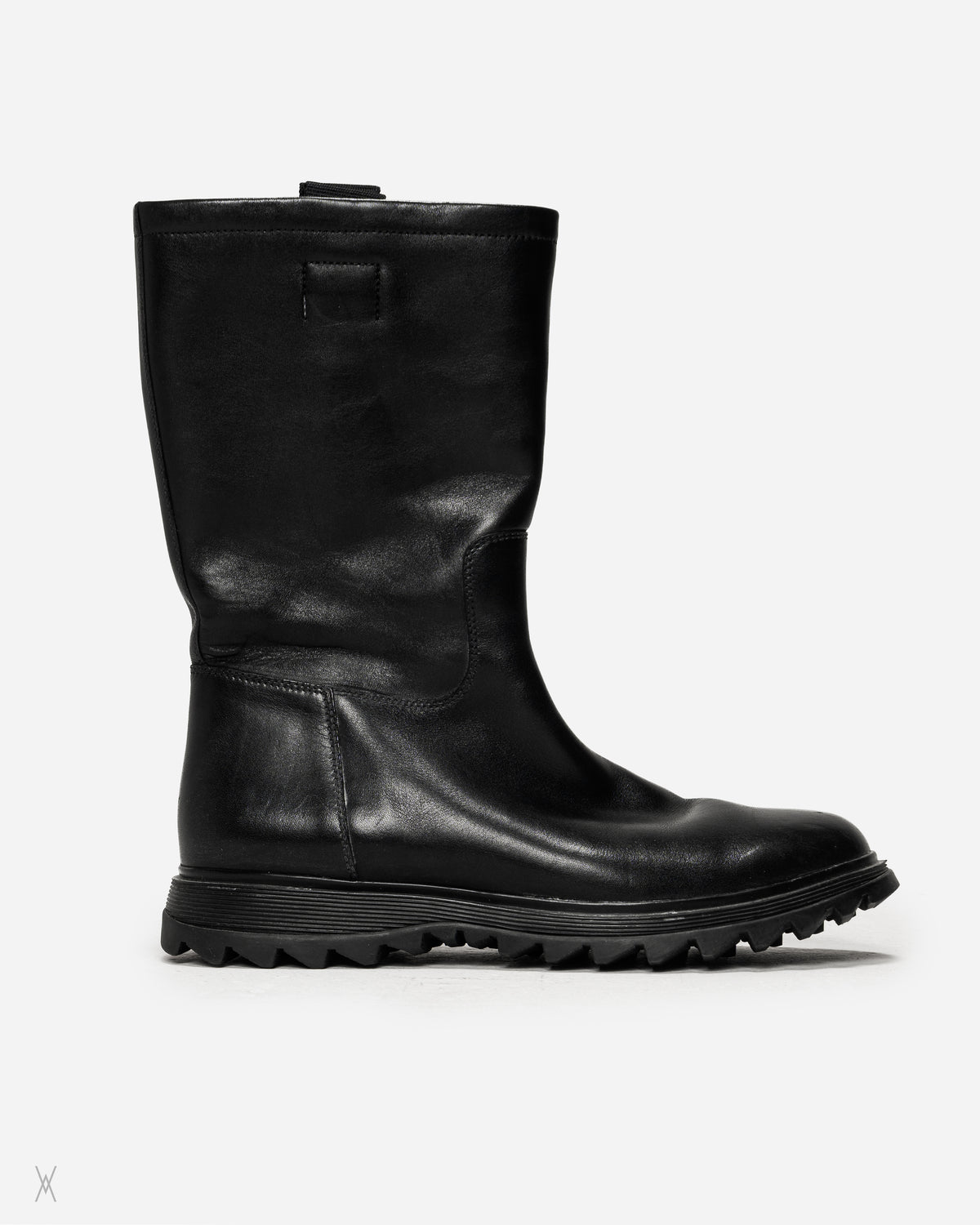 Prada Vintage Lug Sole Black Mid-Calf Boots / (10)