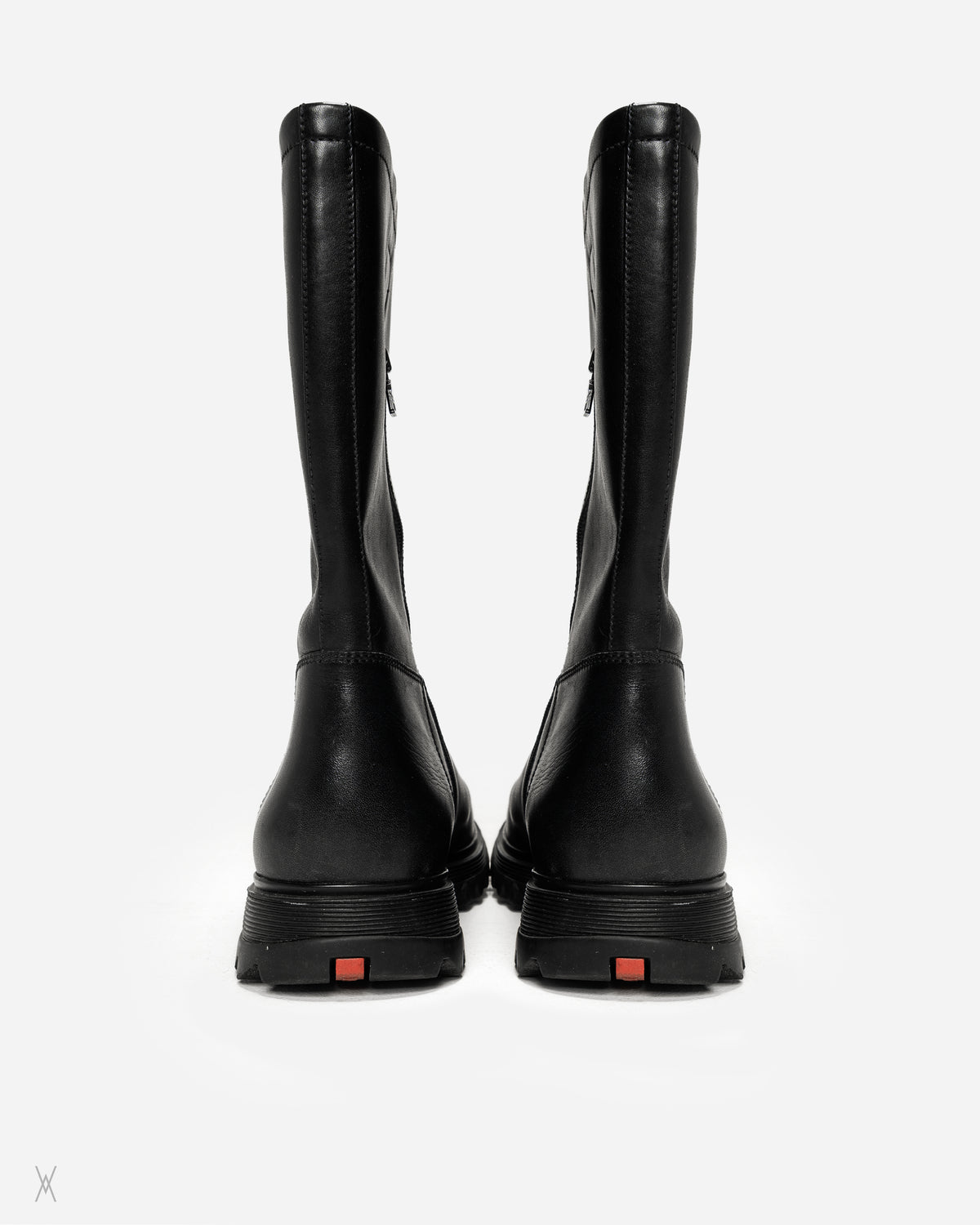 Prada Vintage Lug Sole Black Mid-Calf Boots / (10)