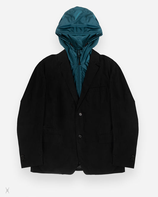 Technical Blazer Jacket with Detachable Hooded Panel / (52)
