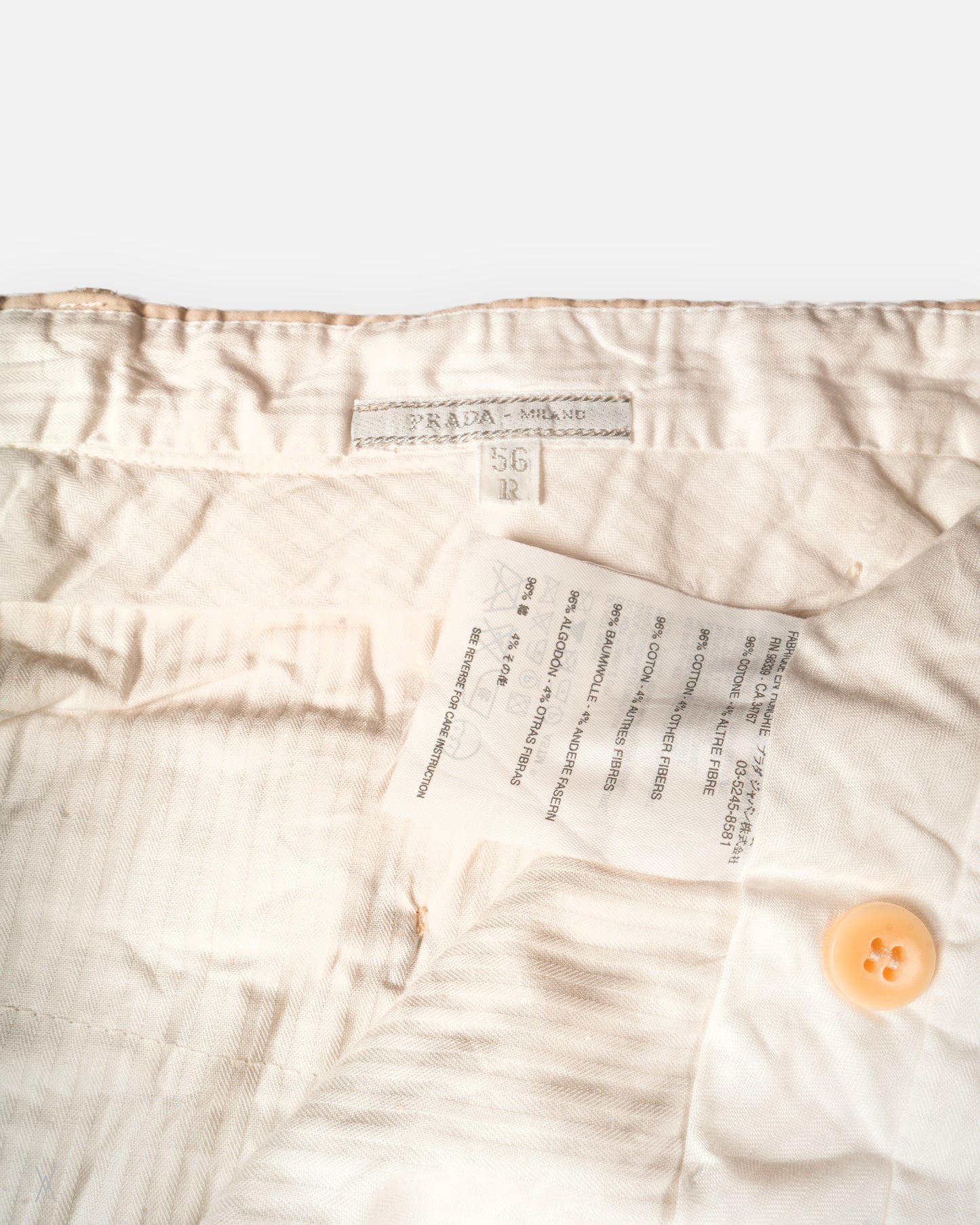 Milano off-white cotton-blend trousers