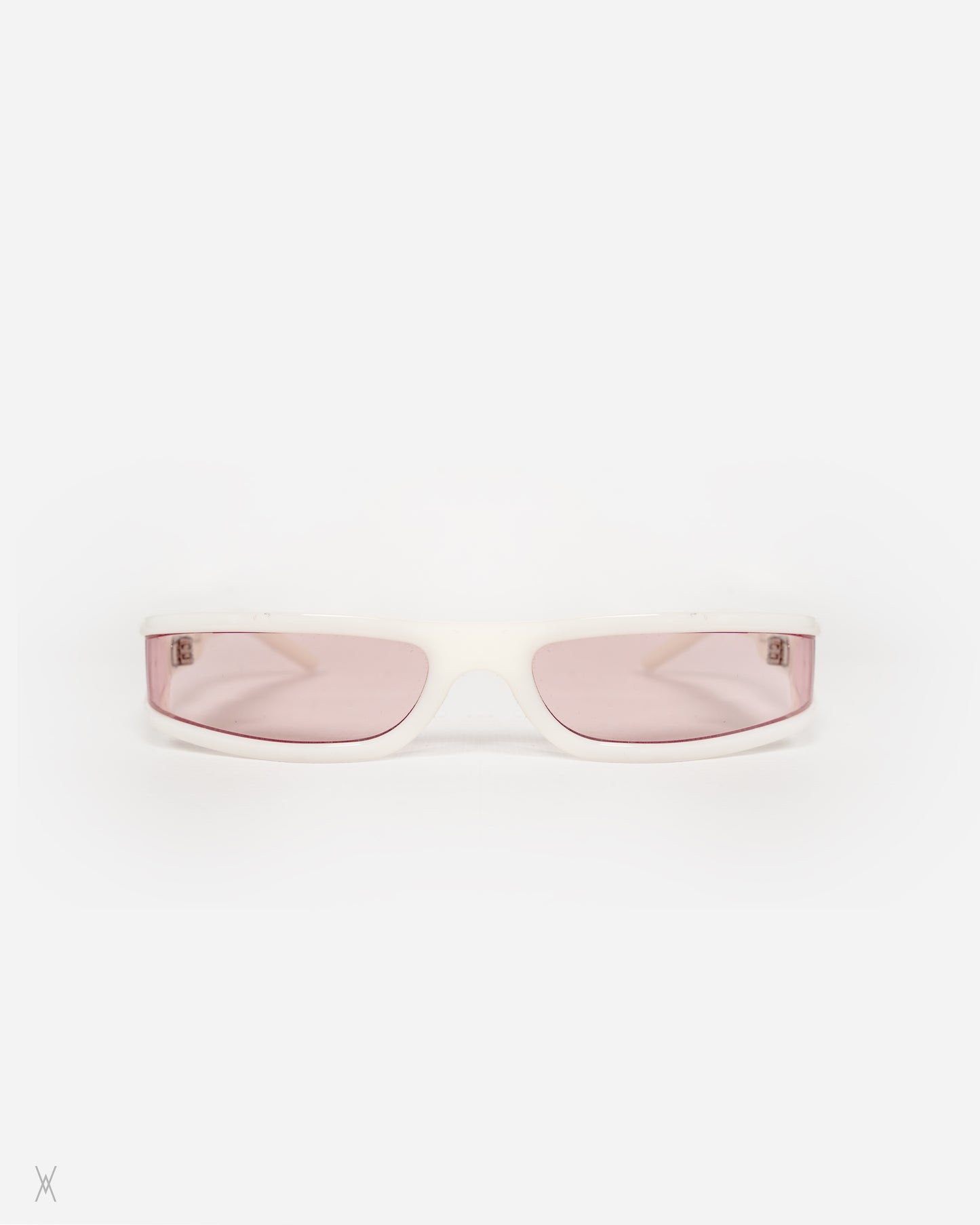 Fog Sunglasses — White / Pink Lens