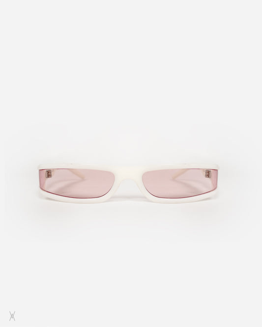 Fog Sunglasses — White / Pink Lens