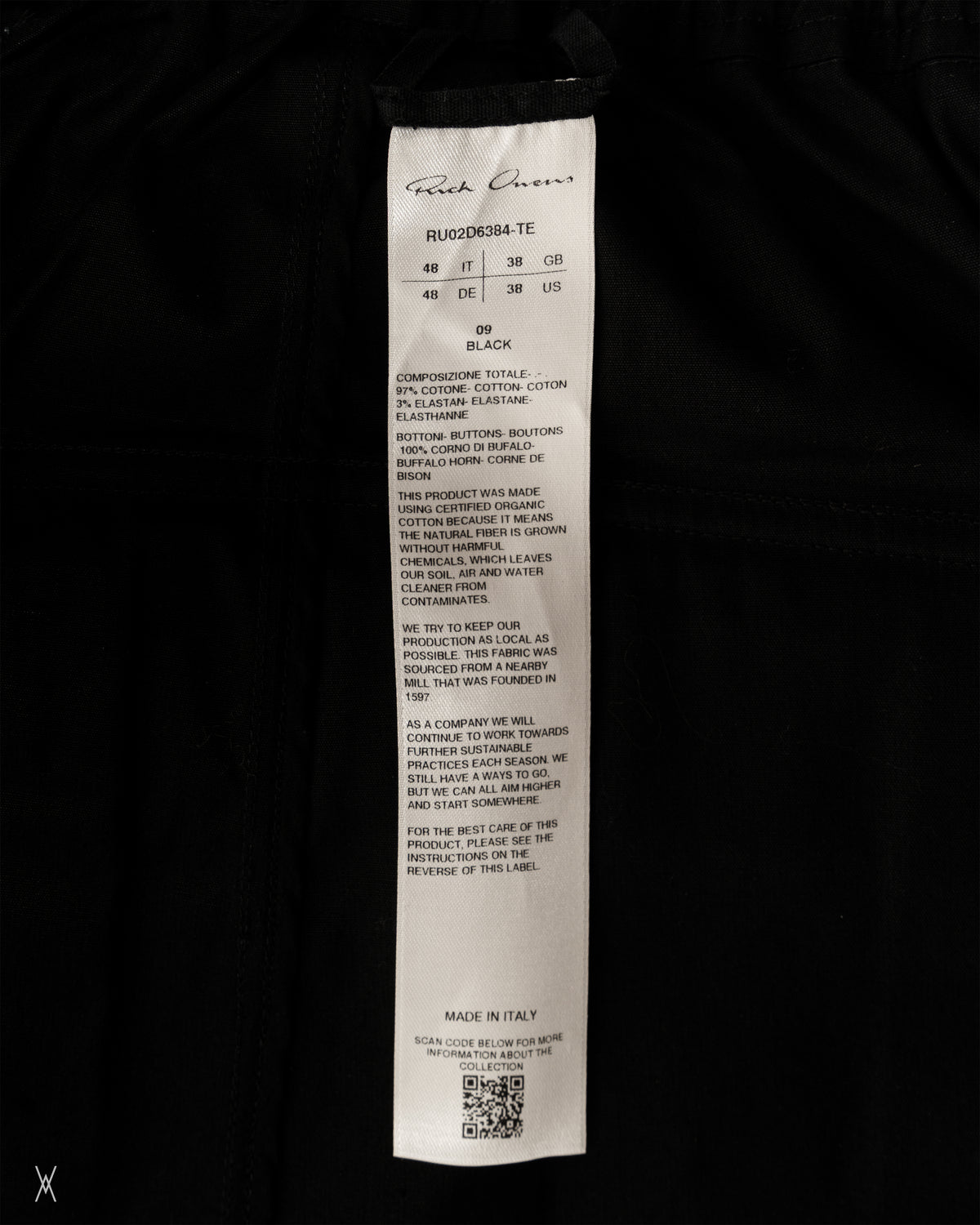 Rick Owens Drop Crotch Black Shorts / (IT 48)