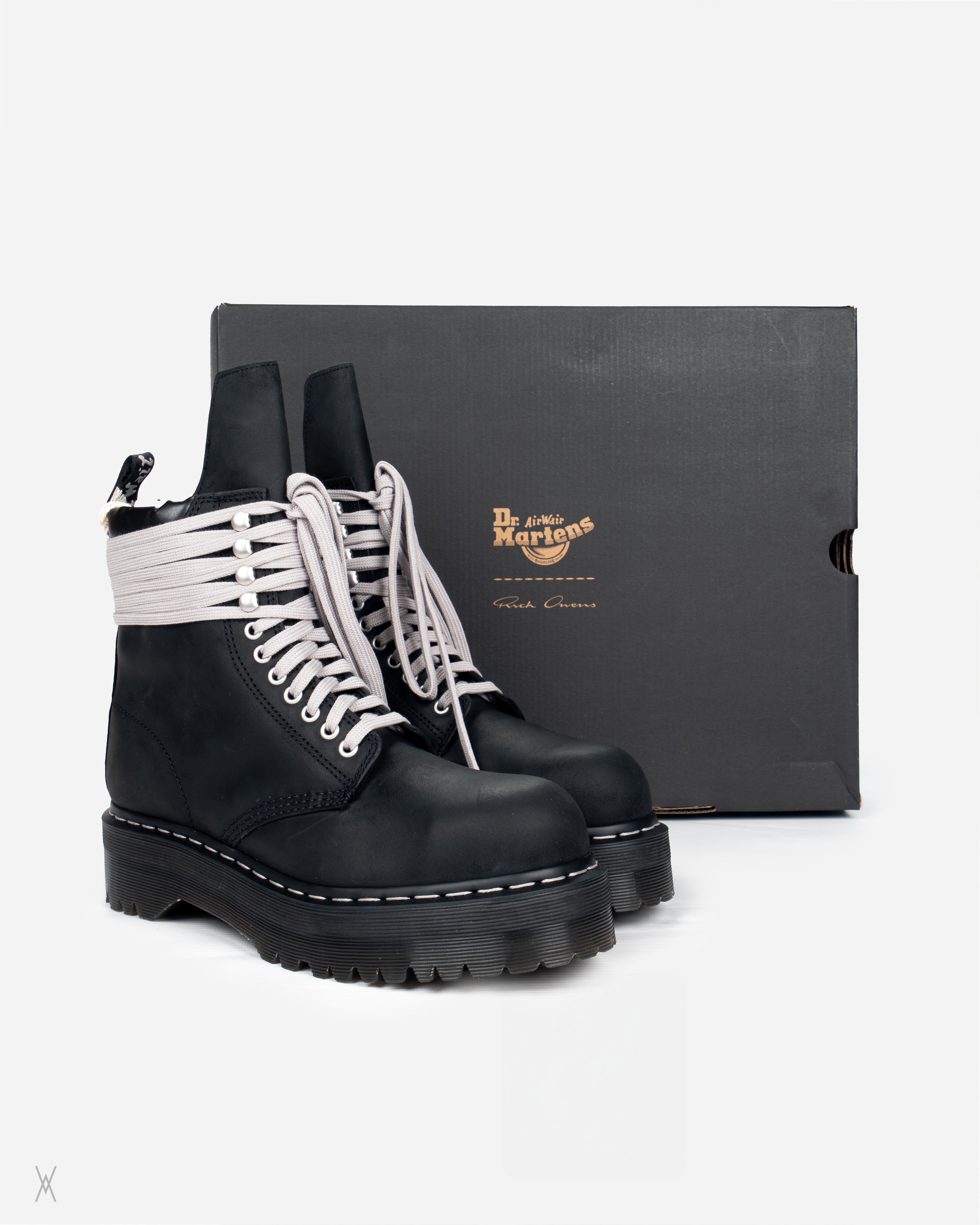 Rick Owens DRKSHDW x Dr. Martens Quad Sole Steel Toe Boot / (41