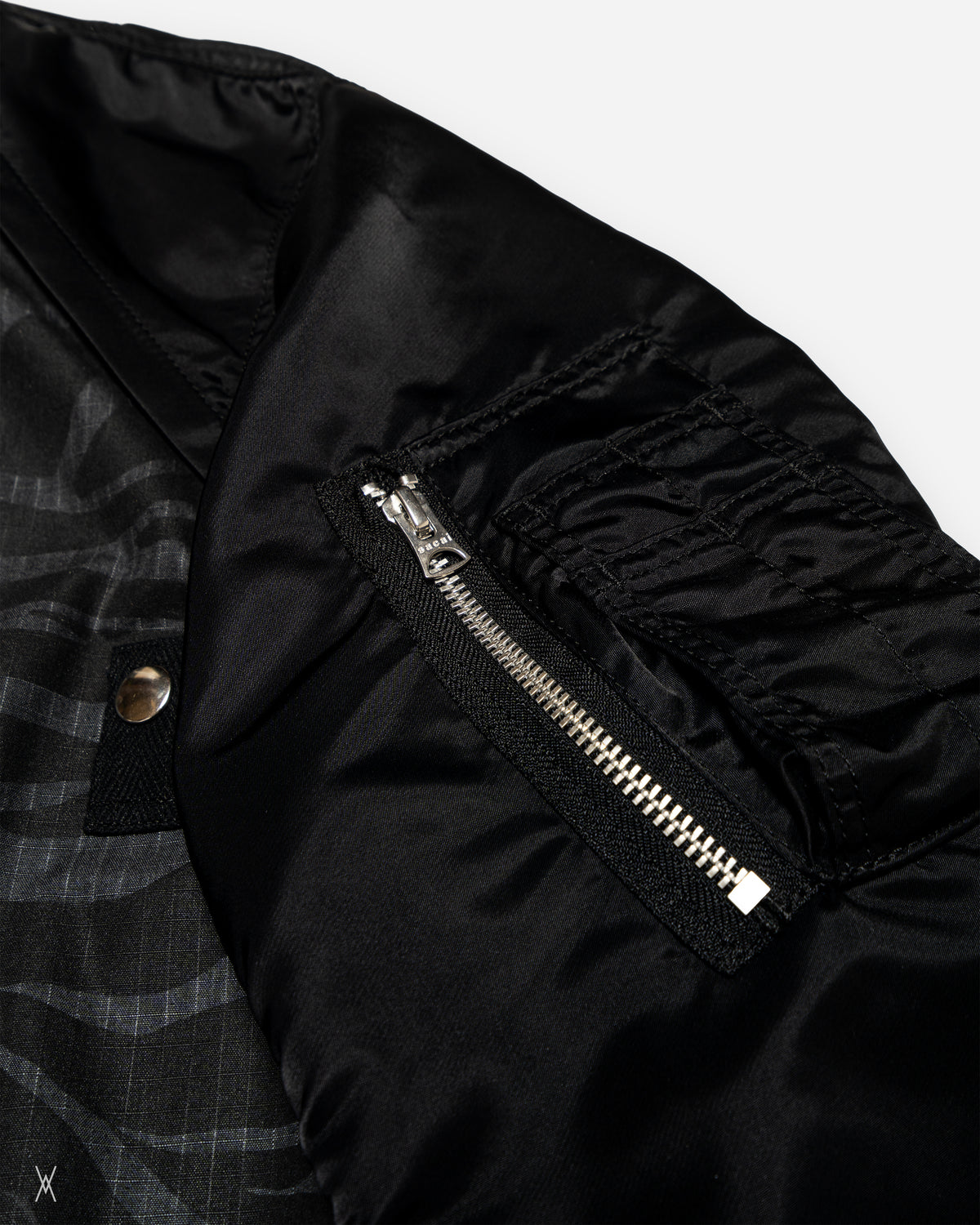 sacai Zebra Print Hybrid Black Bomber Jacket / (4)