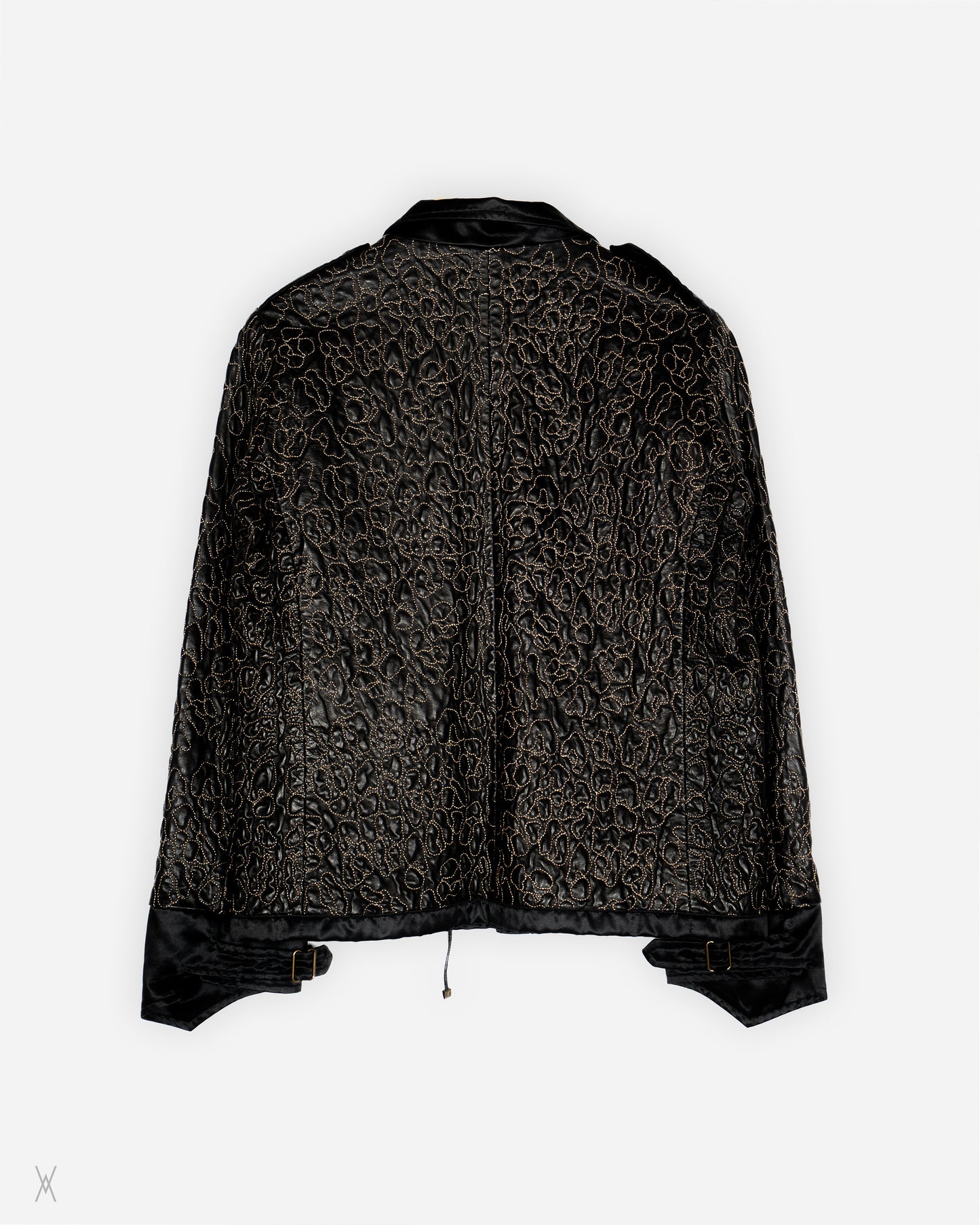 2000s Embroidered Leather Mix Jacket